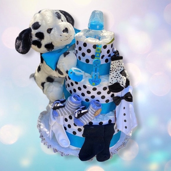 Dalmatian Diaper Cake Puppy Diaper Cake